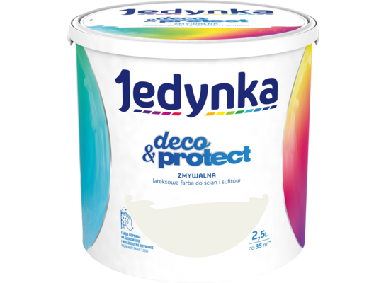 Farba lateksowa Jedynka Deco&Protect Zmywalna 02. Szary spokój 2,5 l