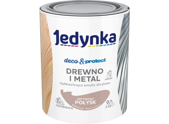 Farba akrylowa Jedynka Deco&Protect Drewno i Metal Satynowy Połysk Brązowy 0,7 l