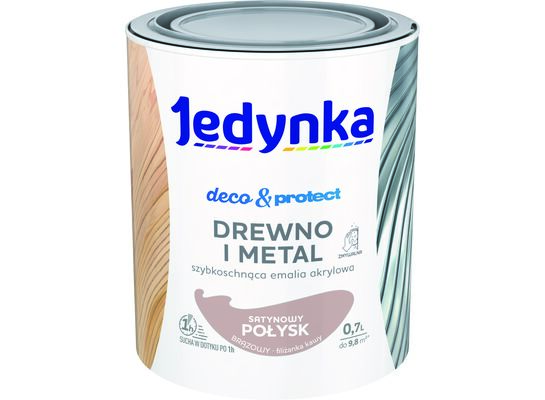 Farba akrylowa Jedynka Deco&Protect Drewno i Metal Satynowy Połysk Brązowy 0,7 l