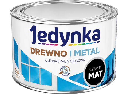 Farba alkidowa Jedynka Do Drewna I Metalu Mat Czarny 0,36 l