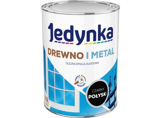 Farba alkidowa Jedynka Do Drewna I Metalu Mat Czarny 0,9 l
