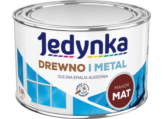Farba alkidowa Jedynka Do Drewna I Metalu Mat Mahoń 0,36 l