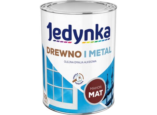 Farba alkidowa Jedynka Do Drewna I Metalu Mat Mahoń 0,9 l