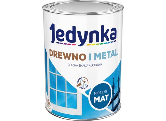 Farba alkidowa Jedynka Do Drewna I Metalu Mat Niebieski 0,9 l