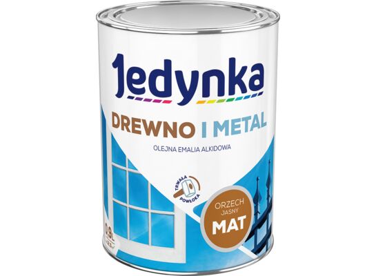 Farba alkidowa Jedynka Do Drewna I Metalu Mat Orzech Jasny 0,9 l