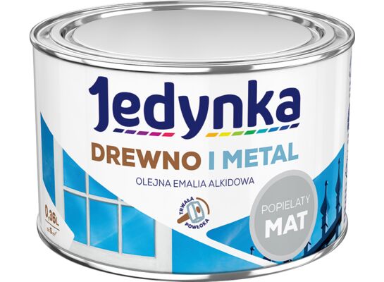 Farba alkidowa Jedynka Do Drewna I Metalu Mat Popielaty 0,36 l