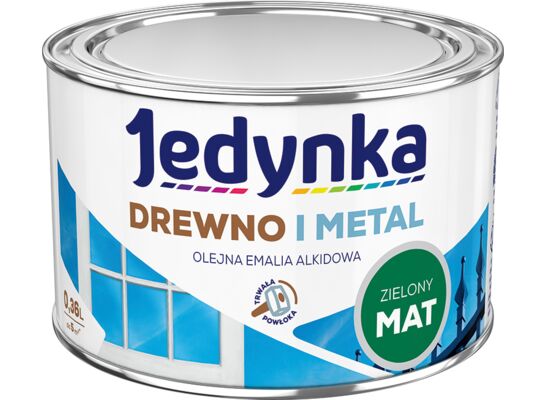 Farba alkidowa Jedynka Do Drewna I Metalu Mat Zielony Jasny 0,36 l
