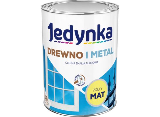 Farba alkidowa Jedynka Do Drewna I Metalu Mat Żółty Jasny 0,9 l