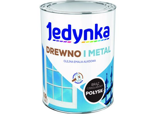 Farba alkidowa Jedynka Do Drewna I Metalu Połysk Brąz Czekoladowy 0,9 l