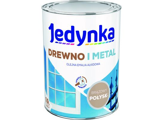 Farba alkidowa Jedynka Do Drewna I Metalu Połysk Brązowy 0,9 l