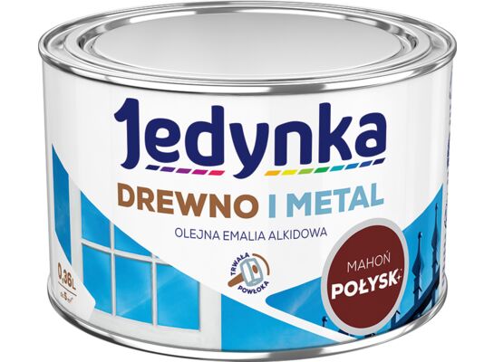 Farba alkidowa Jedynka Do Drewna I Metalu Połysk Mahoń 0,36 l