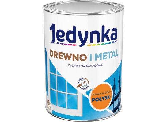 Farba alkidowa Jedynka Do Drewna I Metalu Połysk Pomarańczowy Pastelowy 0,9 l