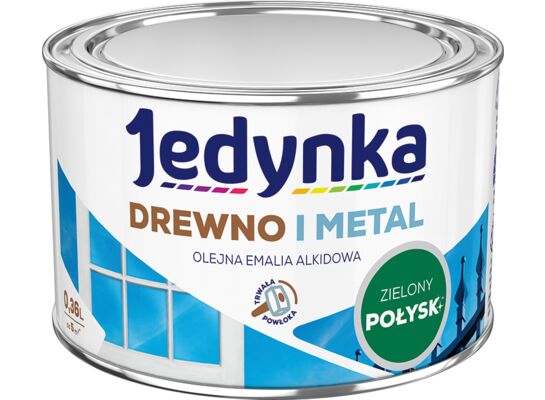 Farba alkidowa Jedynka Do Drewna I Metalu Połysk Zielony Jasny 0,36 l