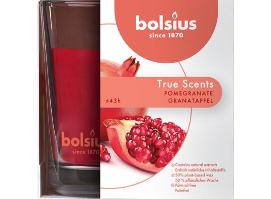 Świeca zapachowa w szkle 95/95 granat TS Bolsius