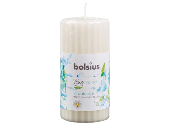 Świeca pieńkowa prążkowana 120/58 In Balance TM Bolsius