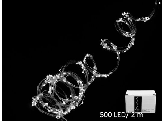 Lampki choinkowe Micro LED 500 zimny biały 2 m