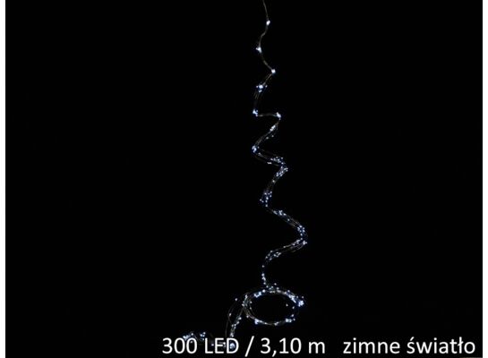 Lampki choinkowe Micro LED 300 zimny biały 3,1 m