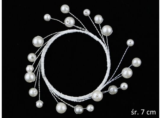 Stroik z perłami 7 cm biały