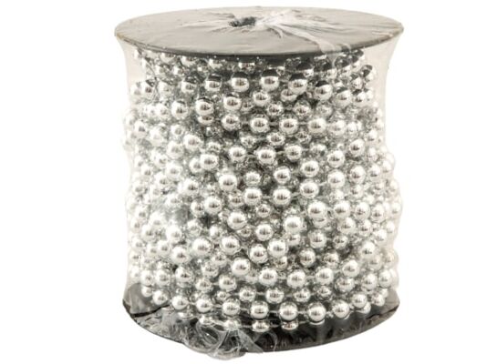 Girlanda koralikowa srebrna 6 mm x 10 m 