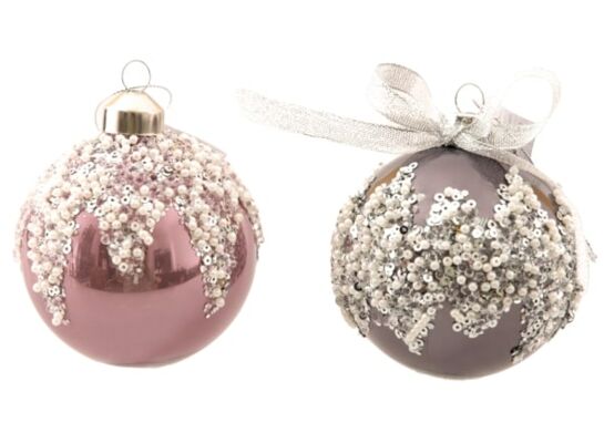 Bombka szklana cekiny 10 cm mix