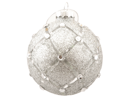Bombka szklana srebrna 10 cm