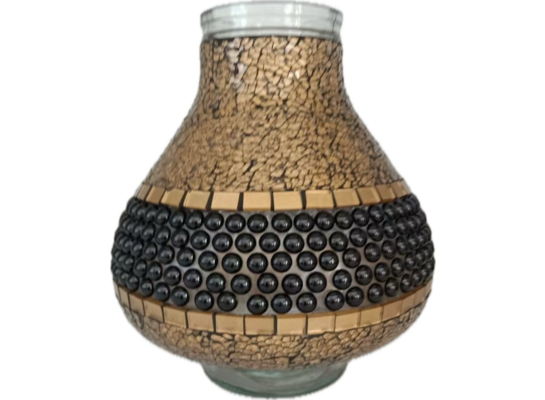 Znicz witraż karafa koral SZKA3K 36 cm złoty Ilumini