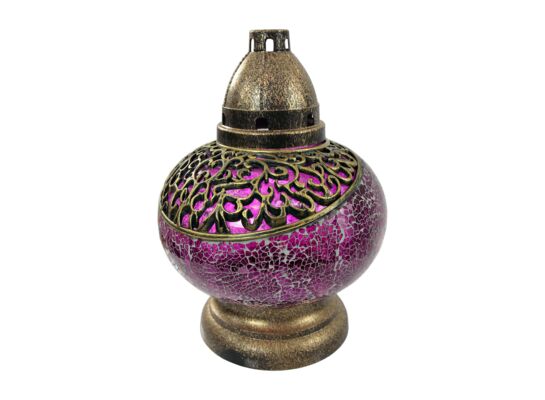 Znicz witraż Kulka 26 cm fioletowy Ilumini