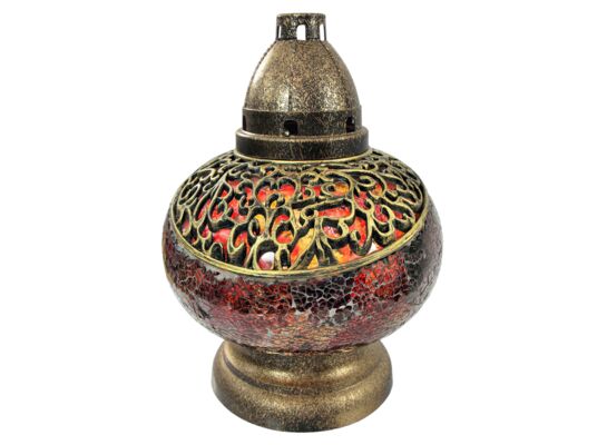 Znicz Witraż Kulka 26 cm brązowy Ilumini