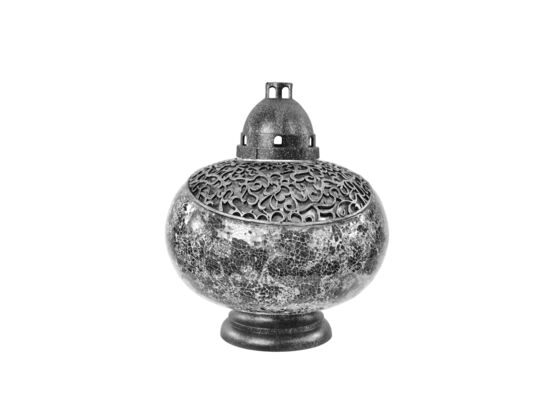 Znicz Witraż Big Waza 44 cm srebrno-czarny Ilumini