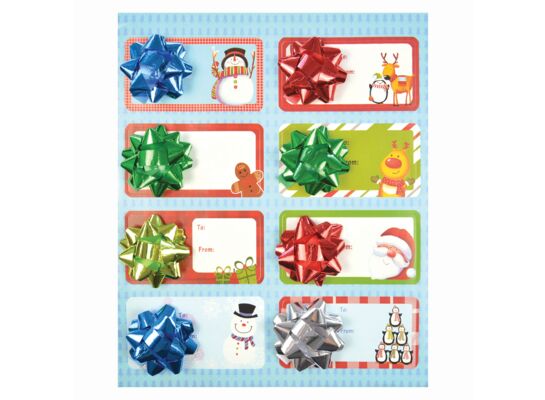 Ozdobne karneciki na prezenty z kokardką mix