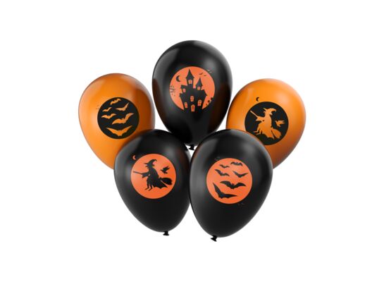 Balony z halloweenowym nadrukiem 5 sztuk