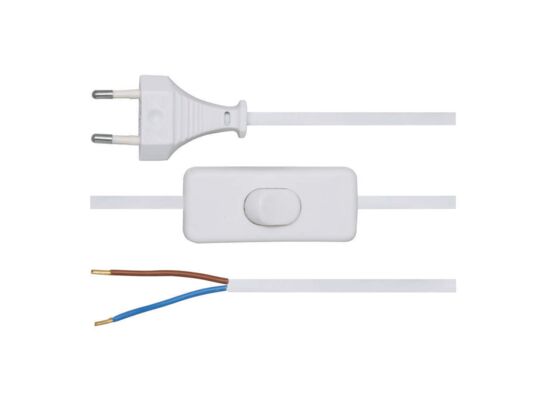 Przewód przyłączeniowy z łącznikiem biały 1,9 m Duwi