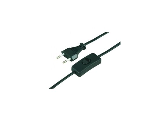 Przewód przyłączeniowy z łącznikiem czarny 1,9 m Duwi