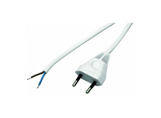 Przyłącze z wtyczką białe 2,5 m Duwi