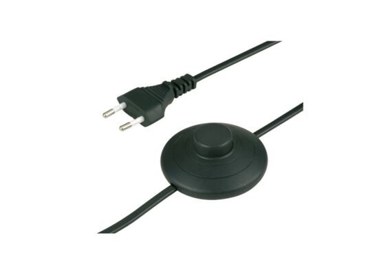 Przewód przyłączeniowy z łącznikiem nożnym czarny 2 m Duwi