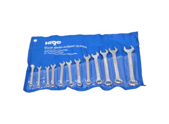 Klucze płasko-oczkowe 6-22 mm 12 części HIGO