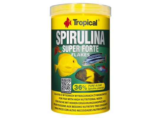 Pokarm dla ryb Super Spirulina Forte 36% płatek 1000 ml / 200 g Tropical