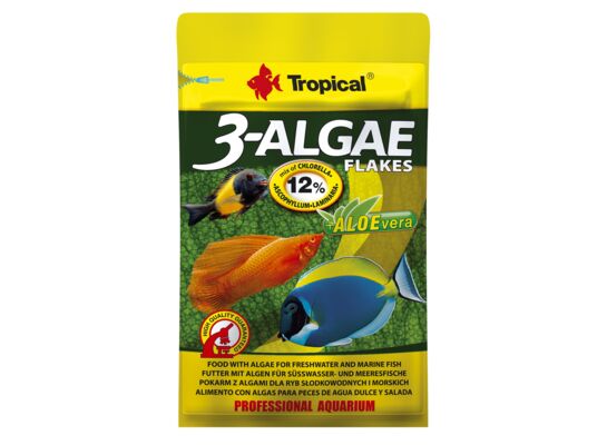 Pokarm dla ryb z algami 3-Algae Flakes 12 g Tropical
