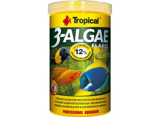 Pokarm dla ryb z algami 3-Algae Flakes 1000 ml / 200 g Tropical