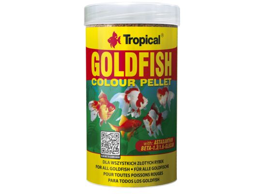 Pokarm dla złotych rybek goldFish Colour Pellet 250 ml / 90 g Tropical