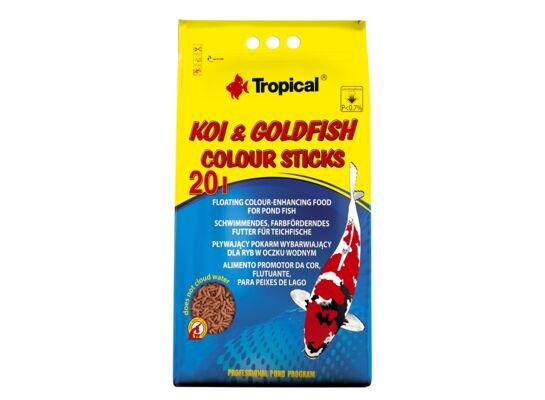 Pokarm dla ryb pływający koi&goldFish Colour Sticks 20 l / 1600 g worek Tropical