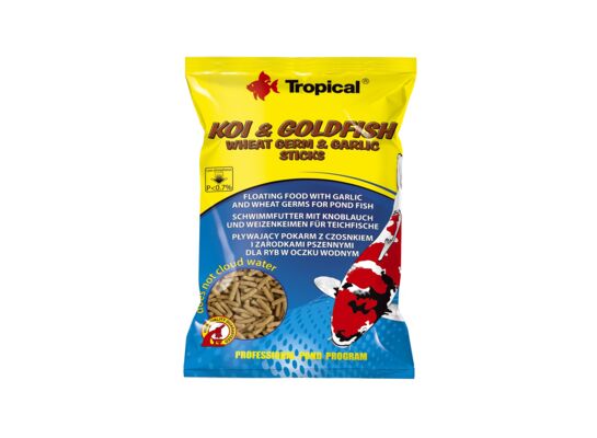 Pokarm dla ryb pływający koi&goldFish wheat germ&garlic Sticks worek 1000 ml / 90 g Tropical