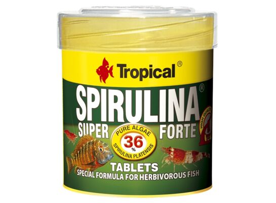 Tabletki wieloskładnikowe dla ryb Super Spirulina Forte Tablets 50 ml / 36 g, 80 sztuk Tropical