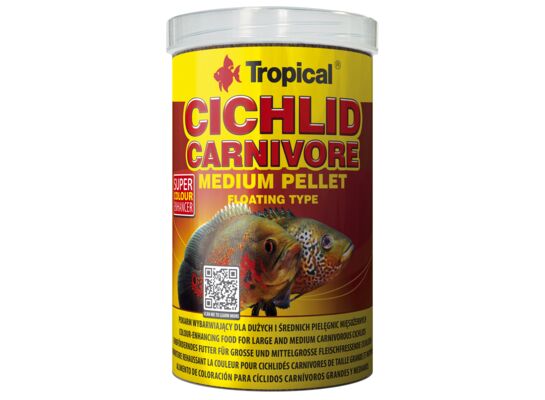 Pokarm dla ryb pływający Cichlid Carnivore Medium Pellet 1000 ml / 360 g Tropical