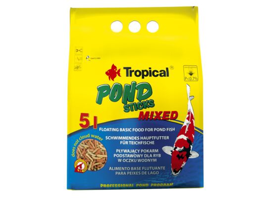 Pokarm dla ryb pływający pond Sticks mixed 5 l / 400 g worek Tropical