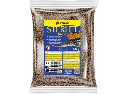 Pokarm dla jesiotrów sterlet basic "S" worek 1000 ml / 500 g Tropical