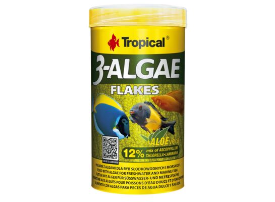 Pokarm dla ryb z algami 3-Algae Flakes 250 ml / 50 g Tropical