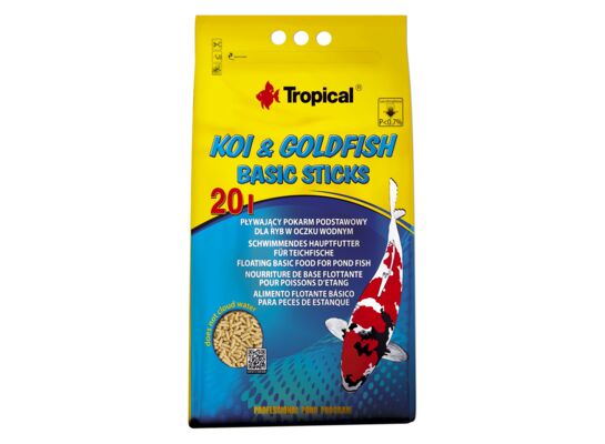 Pokarm dla ryb pływający koi&goldFish basic Sticks 20 l / 1600 g worek Tropical