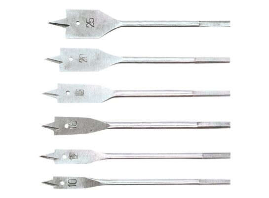 Wiertło do drewna łopatkowe, zestaw 6 sztuk Top Tools