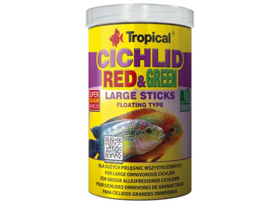 Pokarm dla ryb pływający Cichlid Red&Green Large Sticks 1000 ml / 300 g Tropical